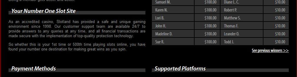 Slotland Mobile Casino Support 5